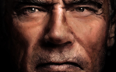 Arnold adobe corel illustration portrait sci fi terminator