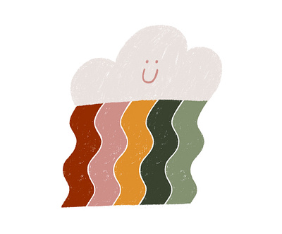 Happy Rainbow baby child children cloud cute design hand illustration kids natural nature nursery procreate rain rainbow sketch smile smiley sweet texture