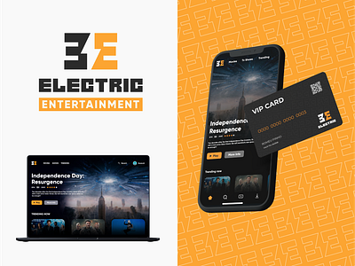 Electric Entertainment | Logo & UI design bolt brand branding design e letter energy filming graphic design hollywood interface logo logodesign media monogram movies theater thunder tv shows ui design web design