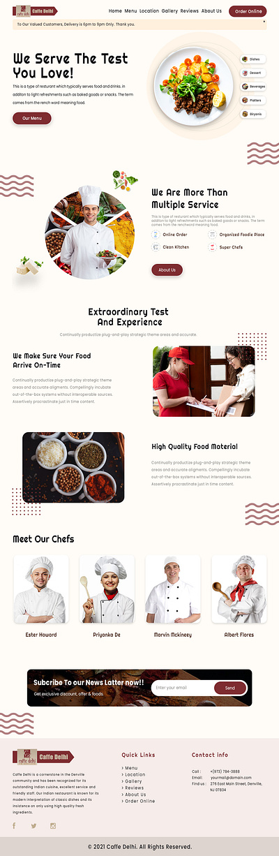 Modern Restaurant Website UI Design design graphic design illustration logo ui ux website
