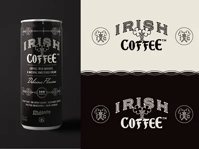 Irish Coffee Identity alcohol beverage branding can celtic coffee design drink food identity ireland irish logo packaging typography vector