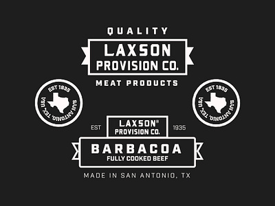 Laxson Provision Co. branding cowboy design identity logo meat retro rural rustic southern texas typography vector vintage