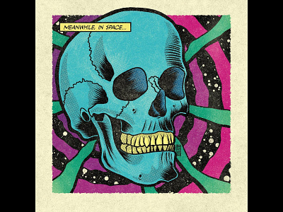 Cosmic Skull art comic comics cosmic design drawing illustration inking skull space