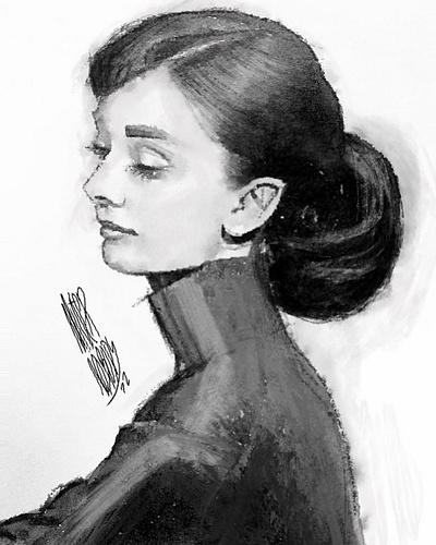 NFT Audrey Hepburn portrait audrey hepburn illustration nft portrait