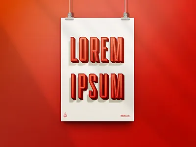 Lorem Ipsum Print 3 d 3d 3d lettering for sale lettering lorem ipsum merch posters prints products red sans serif shadow tan typography