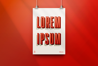 Lorem Ipsum Print 3 d 3d 3d lettering for sale lettering lorem ipsum merch posters prints products red sans serif shadow tan typography