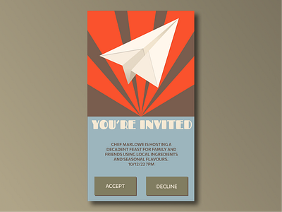 Daily UI #078: Pending Invitation 078 1920s 1930s art deco dailyui dailyui078 design graphic design illustration mobile paper airplane pending invitation retro ui uiux user interface vintage