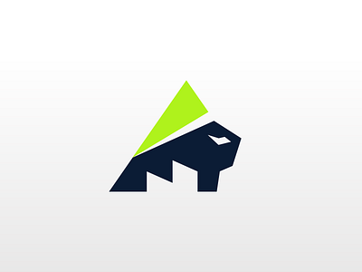 A bull building bison building bull business chart initial a mark shillouette