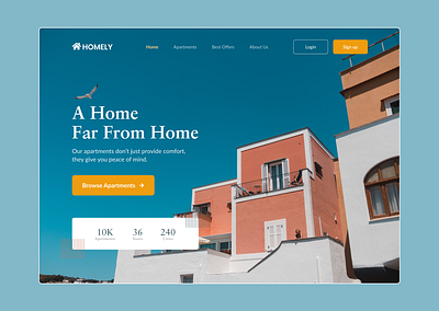 Apartment Landing Page branding design icon illustration logo typography ui ux vector