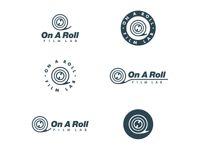 On A Roll Film Lab Branding 1color badge brand branding design digital film graphic icon logo logotype mikemerrilldesign minimal modern onecolor retro roll type typography wordmark