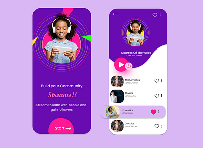 Streams app branding design illustration ui ux vector
