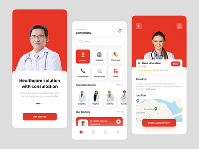 Prohealthy - Healthcare Mobile App Exploration app design doctor health healthcare healthcare app healthy medic medical medical app medicine mobile mobile app mobile app design mobile design mobile ui ui design