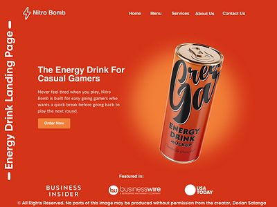 Energy Drink Landing Page | Wordpress, Unbounce & Clickfunnels branding clean concept design ecommerce graphic design modern photography photoshop simple symbol texture type typography ui uiux ux web design website