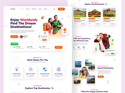 Travel - Agency Landing Page Website Design branding design graphic design landing page design mobile app design modern travel agency product design tour agency tour agency website tour agency website design tour app design tour mobile app travel agencey website travel agency travel app travel app ui travel landing page design ux website design