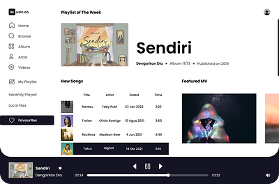 Music App app design typography ui