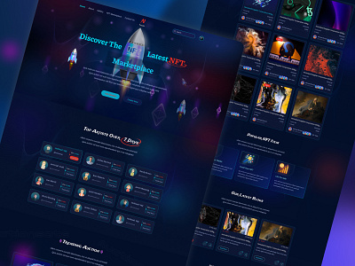 NFT Website & Digital Arts Landing Page Template Design design designerforux header landing page nft landing page nft website template design uiux design web design web template website