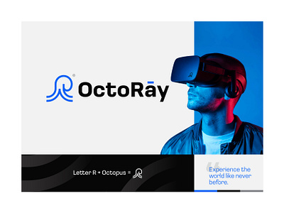 Logo Design for OctoRay! branding crypto dribbble futuristic gradient graphic design logo nft octopus technology ui virtual reality visual idenity vr