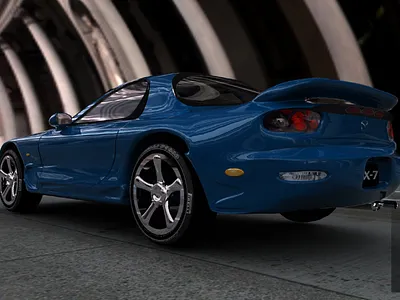 Mazda RX7 Pt2 : Reflective Rendering 3d car render sports car