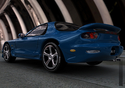 Mazda RX7 Pt2 : Reflective Rendering 3d car render sports car