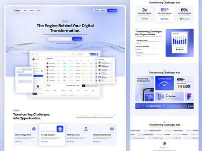 Saasy - Saas Landing Ui Design ai crm saas ux design web app