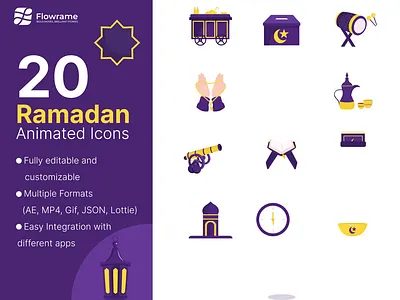 Ramadan Animated Icons Pack animated animation dates duaa eftar foul graphics icons illustration islamic kaaba location mosquee motion pray quran ramadan ramadan kareem rug