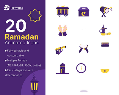 Ramadan Animated Icons Pack animated animation dates duaa eftar foul graphics icons illustration islamic kaaba location mosquee motion pray quran ramadan ramadan kareem rug