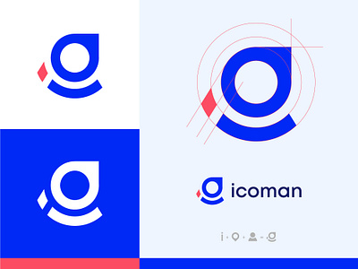 Icoman logo design abstract logo app app logo brand identity branding delivery logo design food i logo illustration letter mark logo man modern logo people restaurant software sturtup tech technology