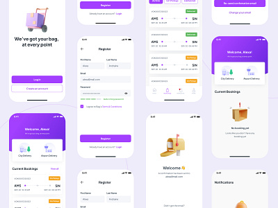 Luggage Delivery App app app concept design ui