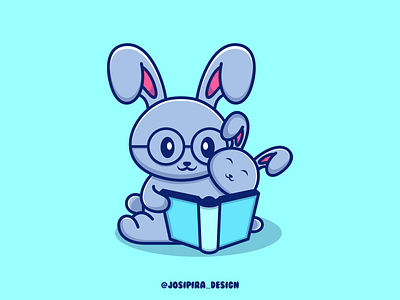 CUTE BUNNY america app apparel brand branding cartoon design dubai graphic design icon illustration logo logoawesome logoroom logos monoline nft nftcity texas usa