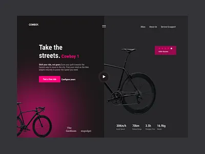 Bicycle landing page design landing page landing page design ui design ui ux user experince user interface web design website website design