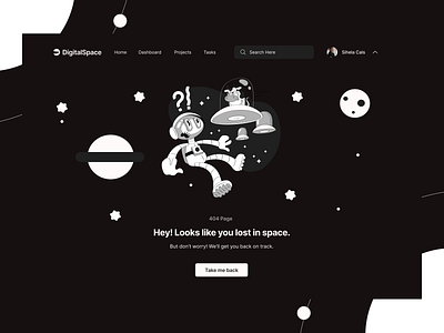 Space - 404 Page 404 404 error 404 page alien dailyui design error page ideas inspiration space ufo ui ui design uidesign ux web design web page