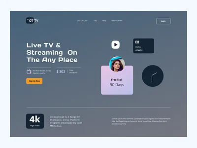 Live Tv Website branding clean ui figma ui