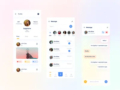 Message App branding clean design figma ui
