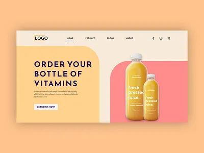 Drink company website carrot design drink figma juice logo orange ui ux web design