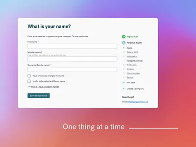 One thing at a time form design form input form ux forms login login form registration registration form sign up signup signup form ui