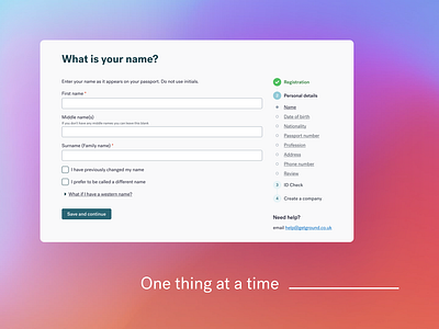 One thing at a time form design form input form ux forms login login form registration registration form sign up signup signup form ui