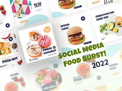 Social Media Food Burst! food banner food post food shop banner instagram food post instagram post restaurant banner social media post