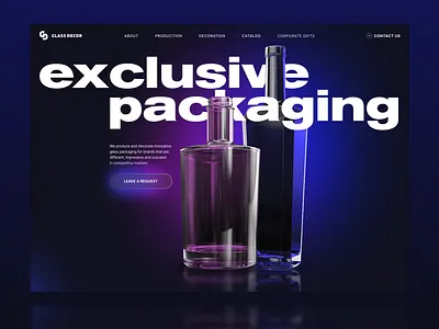 Glass Decor | Landing Page branding design desktop feedback freeforwork freelance likeforlike ui uxui uxuidesigner webdesign webdesigner
