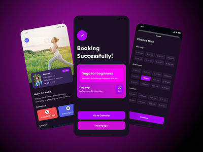 Yoga App Dark UI V2 clean design clean ui dark dark mode design dribbble excercise gym minimal mobile mobile app mobile app design mobile design mobile ui new popular shot responsive design ui uiux yoga