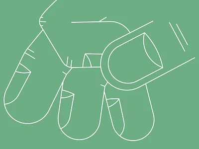 Invisible (Green) 2d colorful digital fat fingers hand illustration invisible kapustin linear outline scin series set