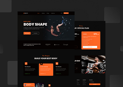 Fitness landing page app bodybuilding branding coach design fitness fitness club gym health healthy landing page lifestyle training ui ui design ux web website workout yoga