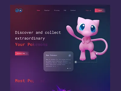 Pokemon | Landing Page design mobile app mobile ui ui ui design ux web