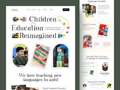 Child Education Website. child development children clean color courses early learning education kids kids school kidslearning landingpage language learning language school learning online class orix sajon school ux webdesign