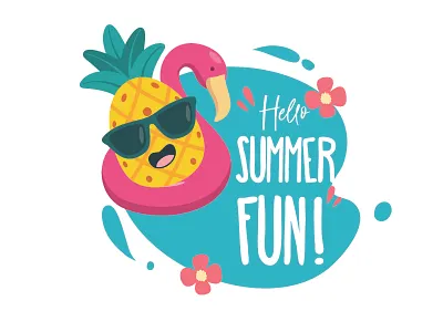 Summer Fun adobe illustrator animation character design cute cute character cute character design cute fruit sticker cute sayings cute stickers design fruit fruit stickers graphic design illustration illustrator pineapple sticker summer