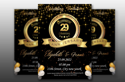 Anniversary Card Design birthday invitation holidays cards ui