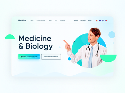 Medicine landing concept design clinic concept design flat health landing landing page medicine minimal typography ui vector web website