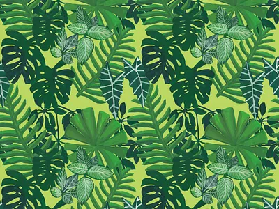 Monstera pattern botanical design digital illustration illustration jungle monstera nature pattern plant rainforest seamless surface