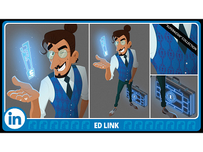 ED LINK (Linkedin) aqueles caras character design design de personagens illustration ilustração linkedin mascot quadrinhos rotenfelder superaicon virtual influencer