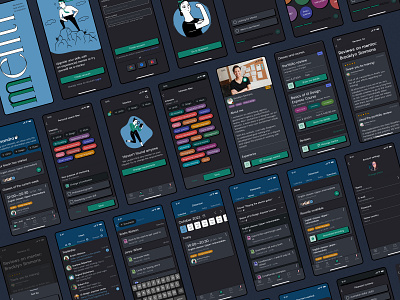 Menty - Mobile App Design Concept (dark) app application dark theme design education figma mobile app ui ux