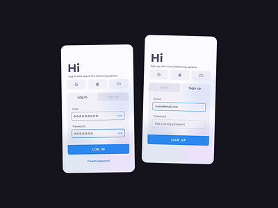 Log in light design design ui ema panarello emanuel panarello epanarello glass light log in log in ui login sign up signup ui ui design uidesign